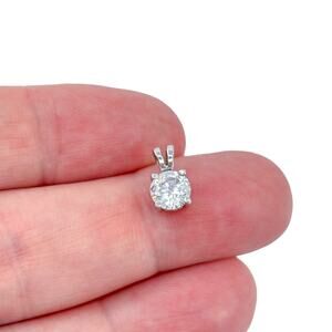 Cubic Zirconia Solitaire Pendant | FAS Sterling Silver 925 Thailand Jewelry